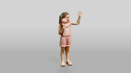 Curvy Italian Girl Holding a Lollipop - 3D character model, view 1