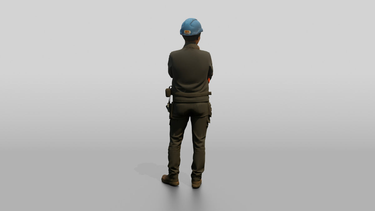 Construction Worker Woman 100 - 3D character model, view 3