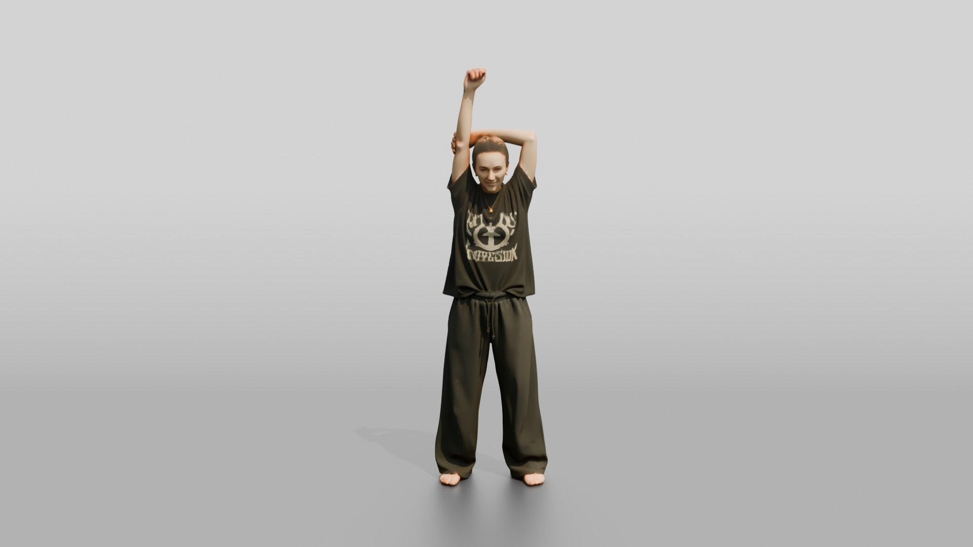 Woman Stretching Overhead Shoulder