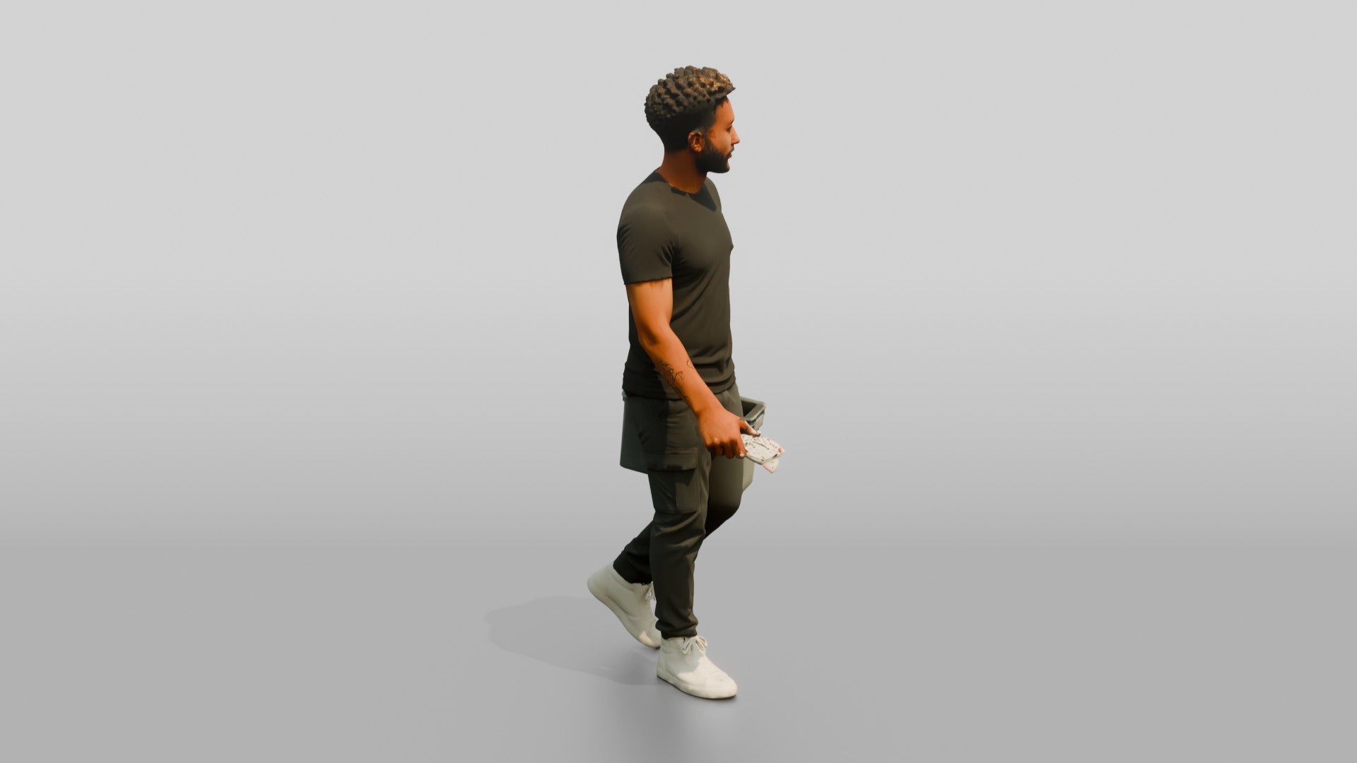 Man Carrying Plastic Crate
