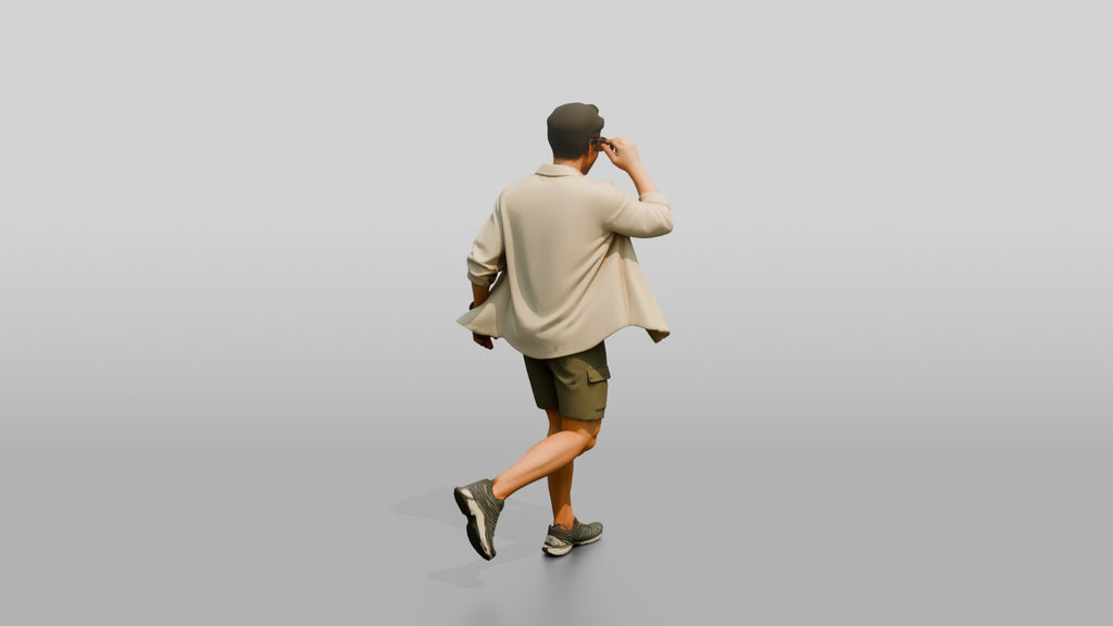 Man Sliding On Trendy Sunglasses