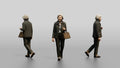 Elderly Asian Woman in Quilted Jacket with Luxury Handbag