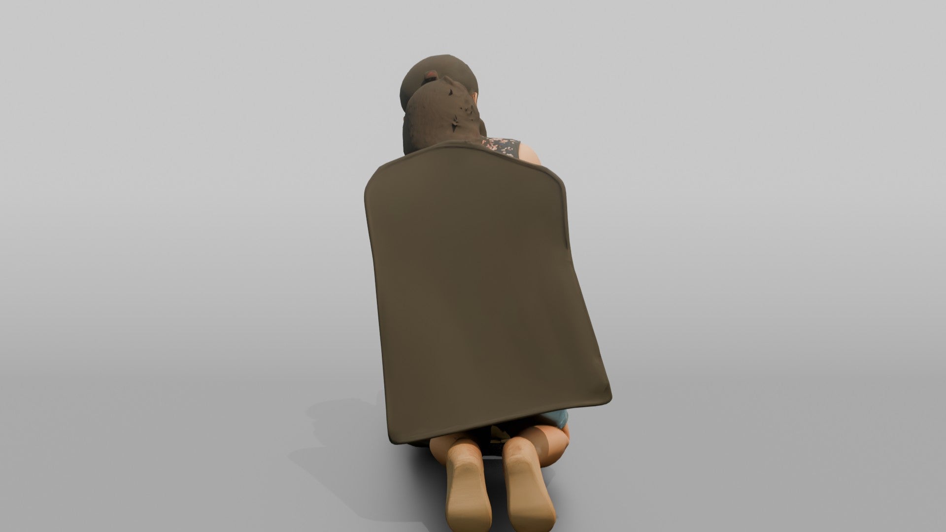 Traveler Kneeling To Zip Her Suitcase