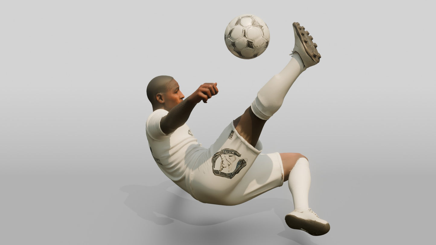 Soccer Player Dynamic Bicycle Kick