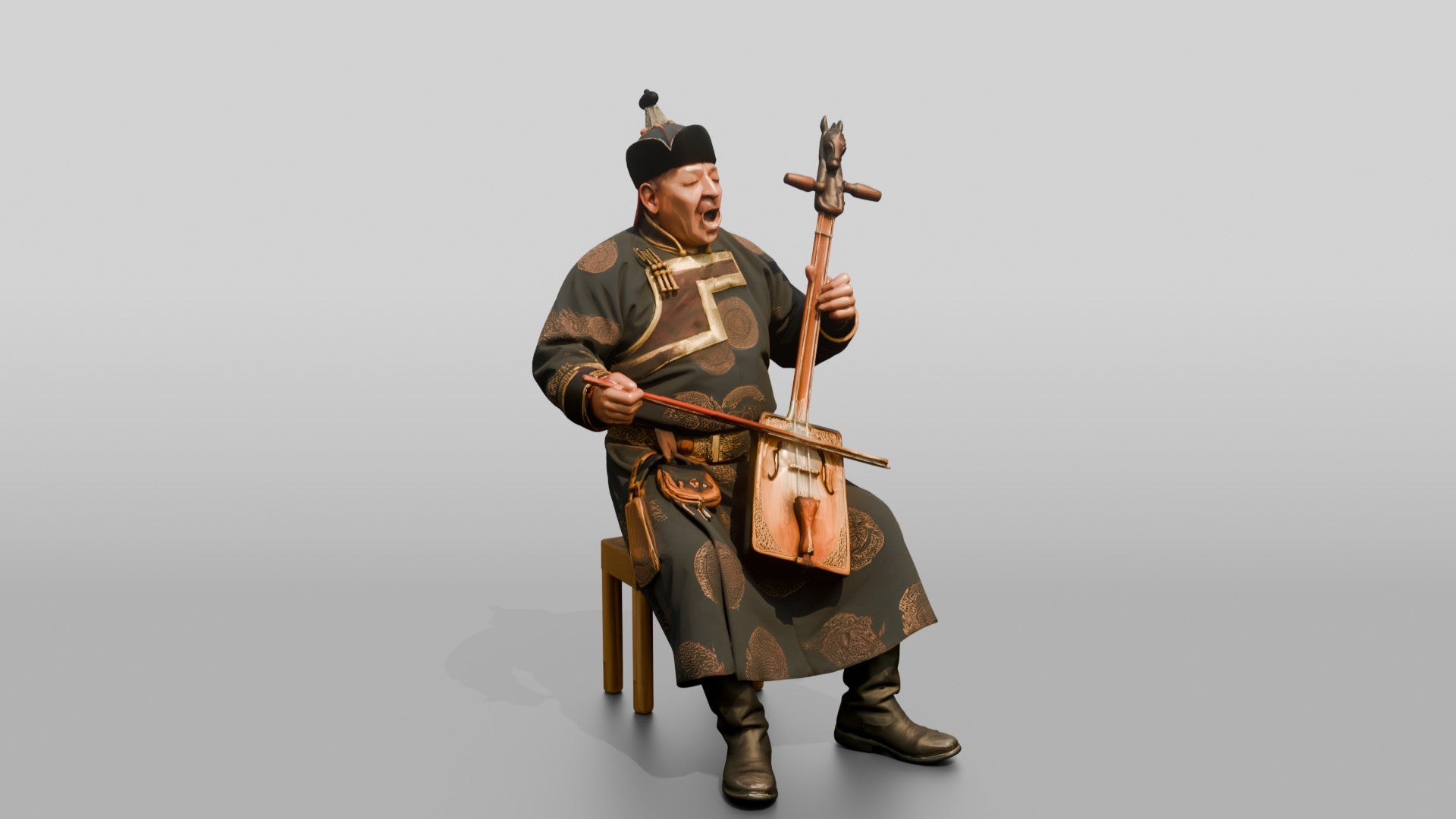 Throat Singer with Horsehead Fiddle