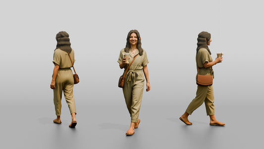 Petite Greek Woman Carrying Fresh Lemonade