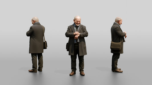 Elderly Norwegian Man Waiting for a Friend