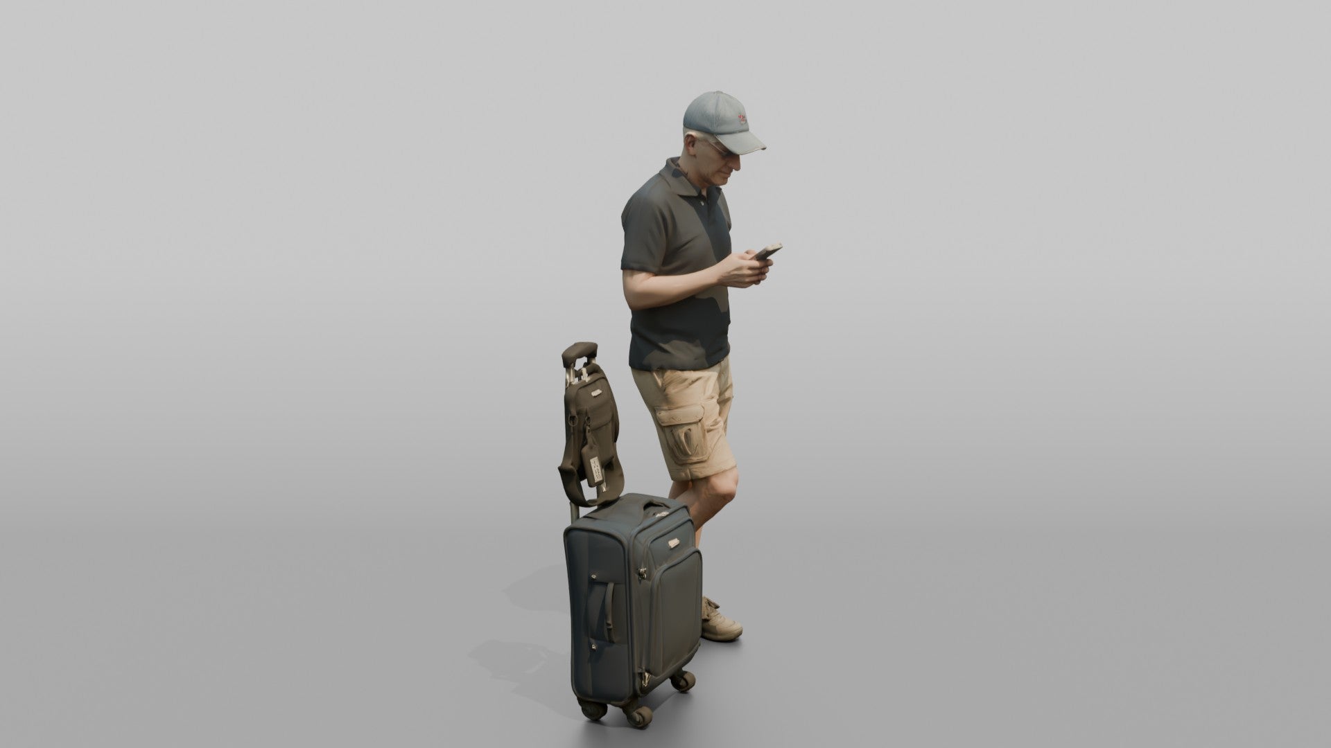 Traveler Leaning Against A Pillar
