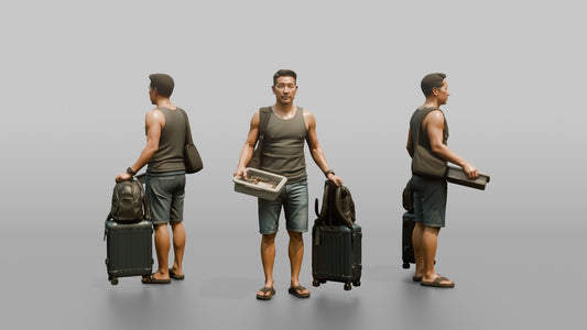 Traveler In A Security Line