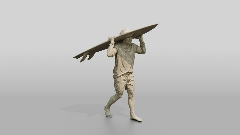 Man Lifting Surfboard Onto His Shoulder