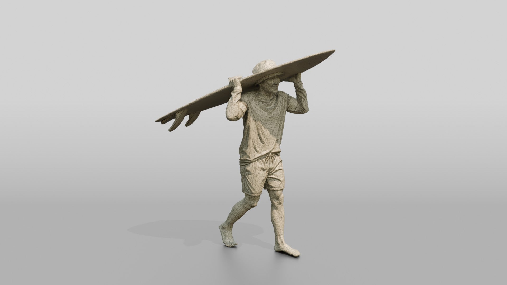 Man Lifting Surfboard Onto His Shoulder