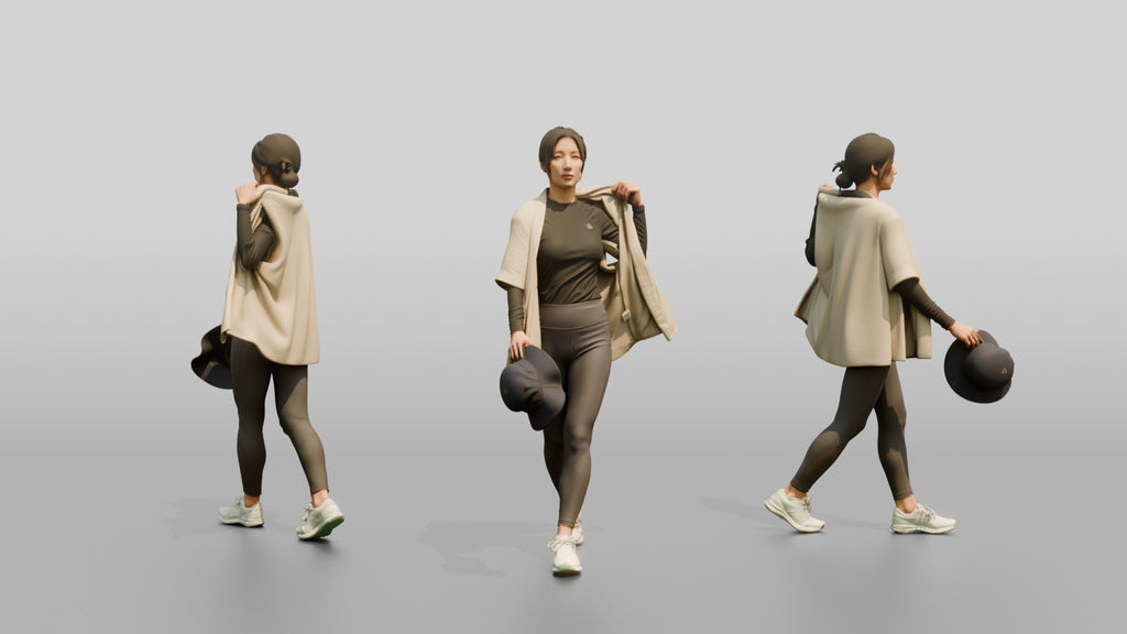 Woman Lifting Linen Cover-Up Off Shoulders