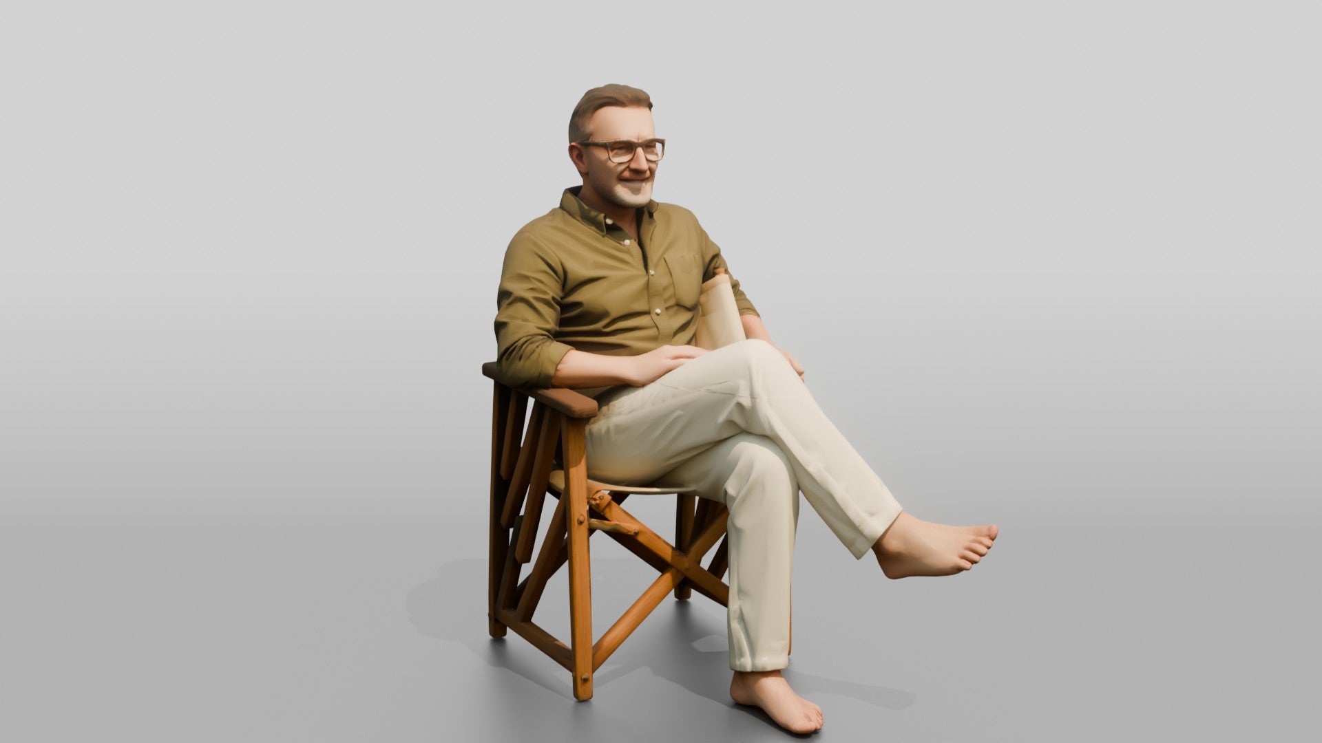 Older Man Relaxing in a Chair