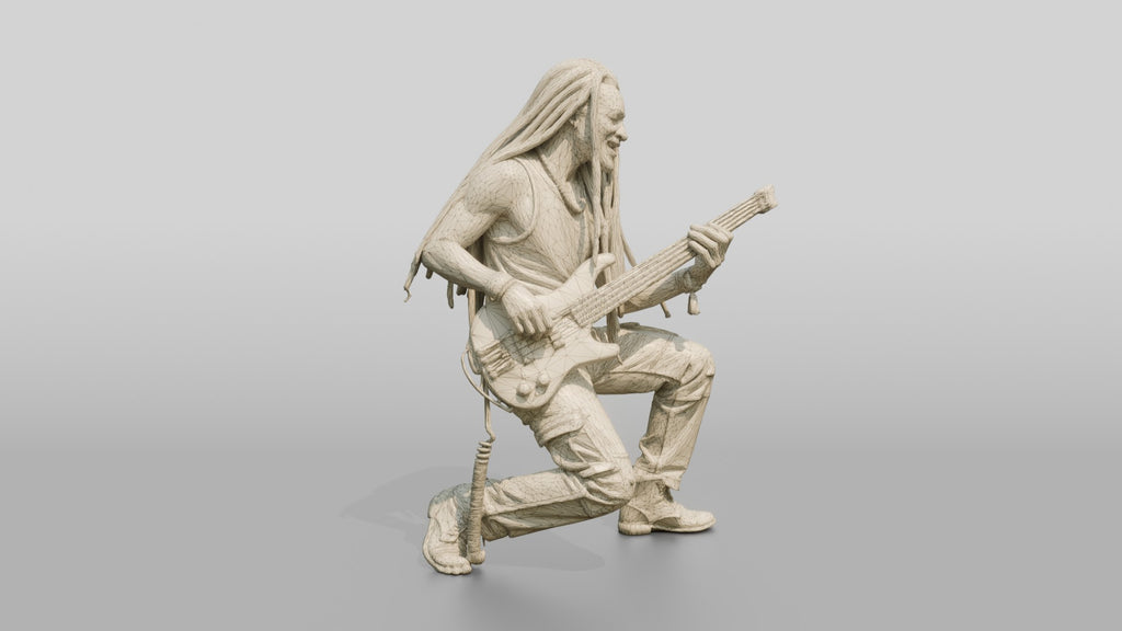 Reggae Bassist Playing Electric Bass