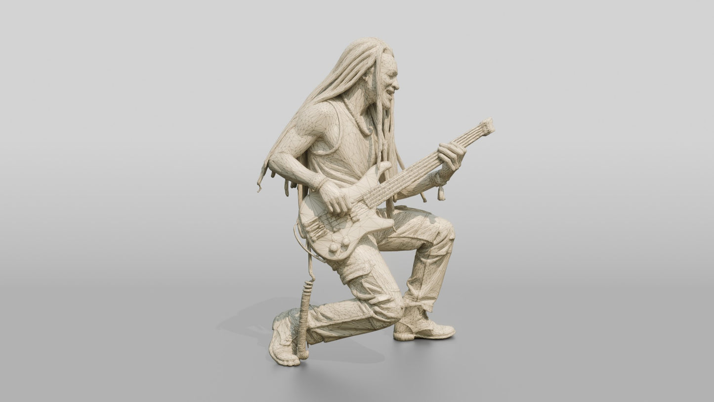 Reggae Bassist Playing Electric Bass