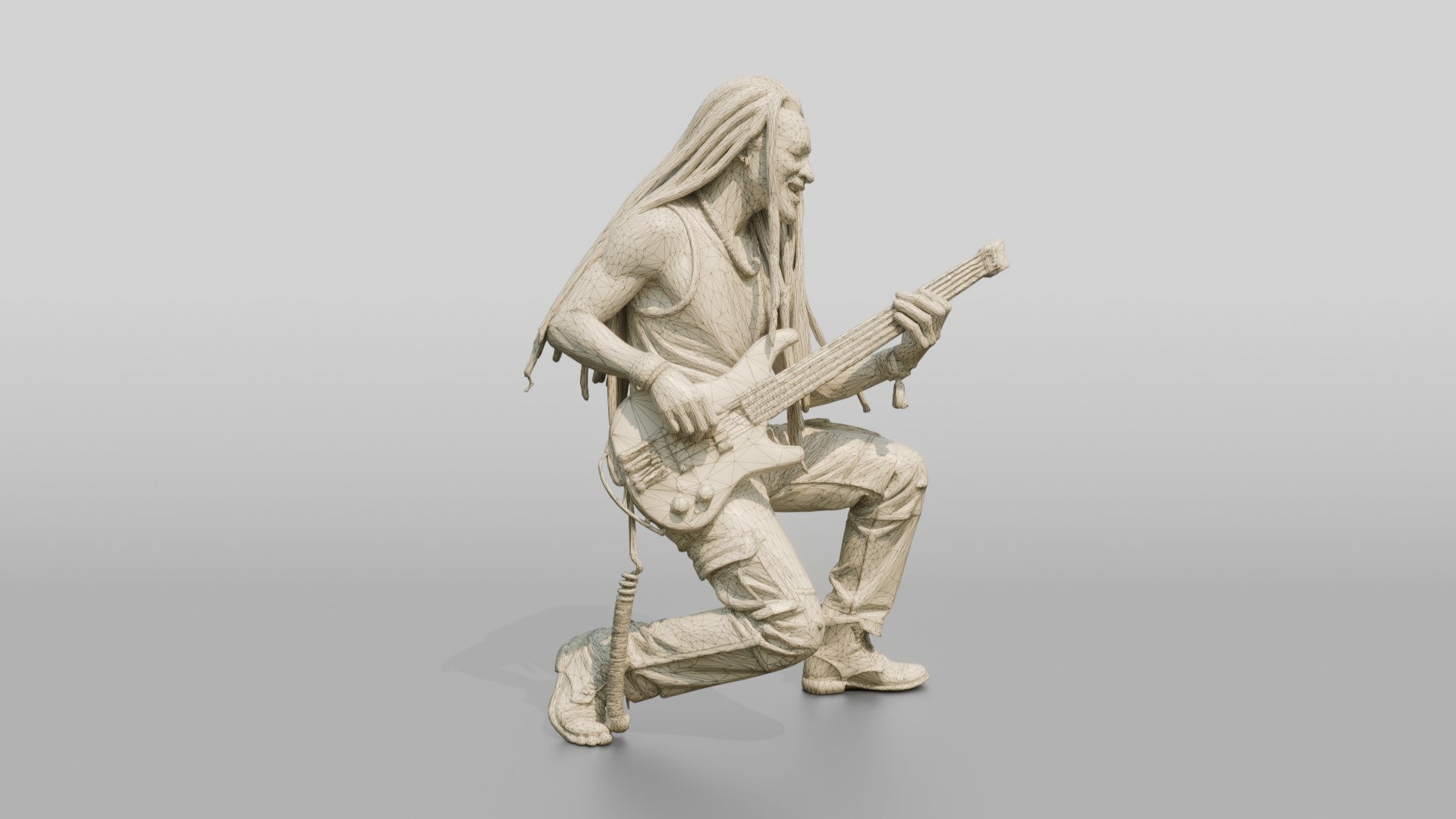 Reggae Bassist Playing Electric Bass