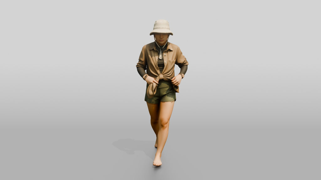 Woman Tying Linen Shirt at Waist