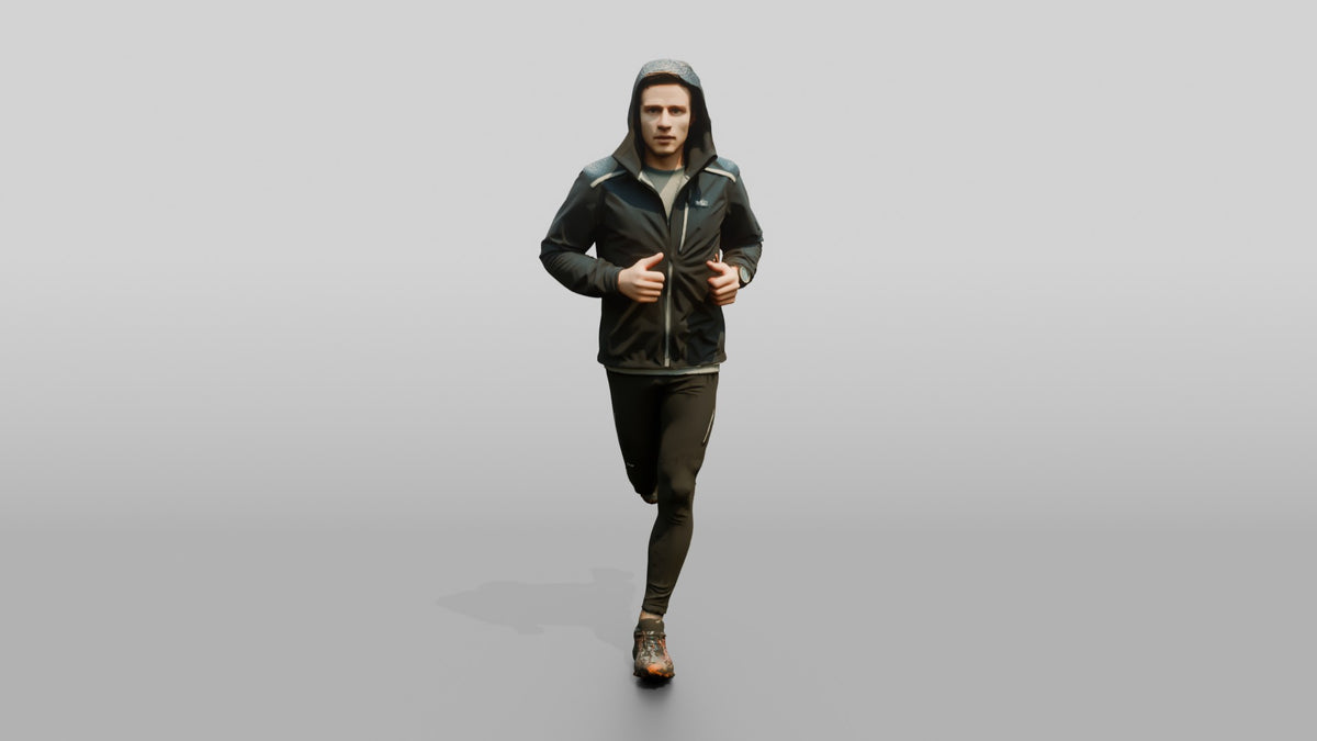 White Man Jogging Through the Park - 3D character model, view 5