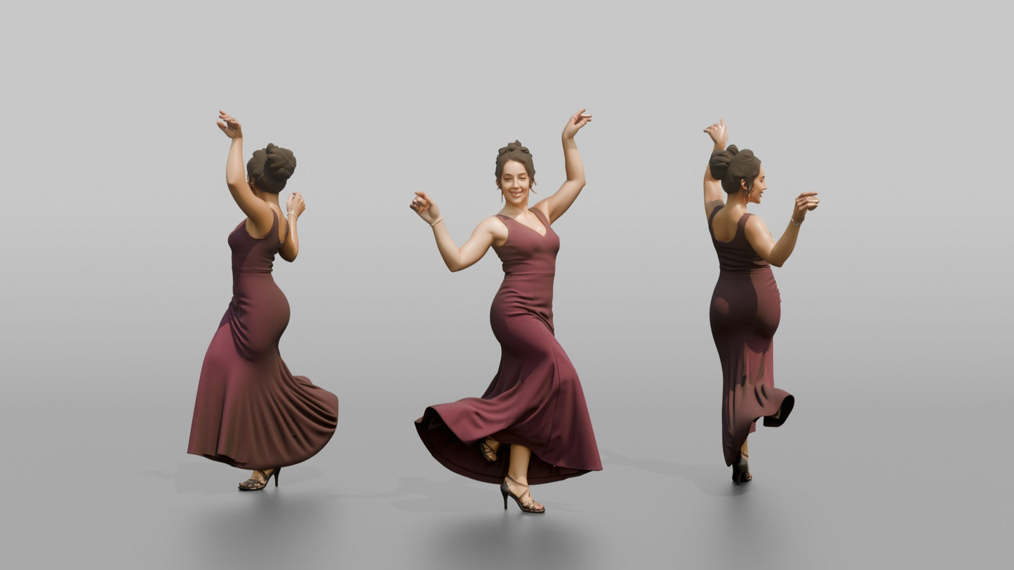 Wedding Guest Striking a Dance Pose