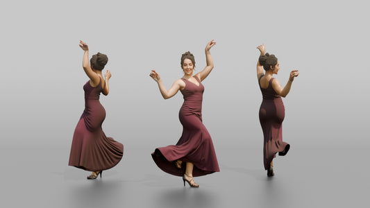 Wedding Guest Striking a Dance Pose