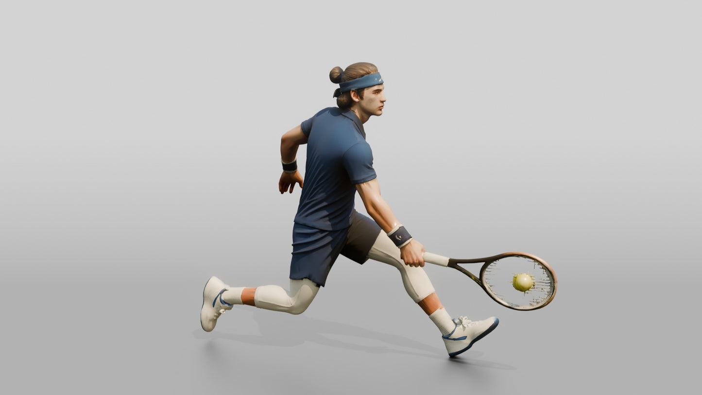 Male Tennis Player Twisting into a Backhand Slice