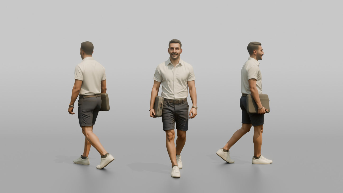 Vacationer Wearing Crisp Collar Shirt