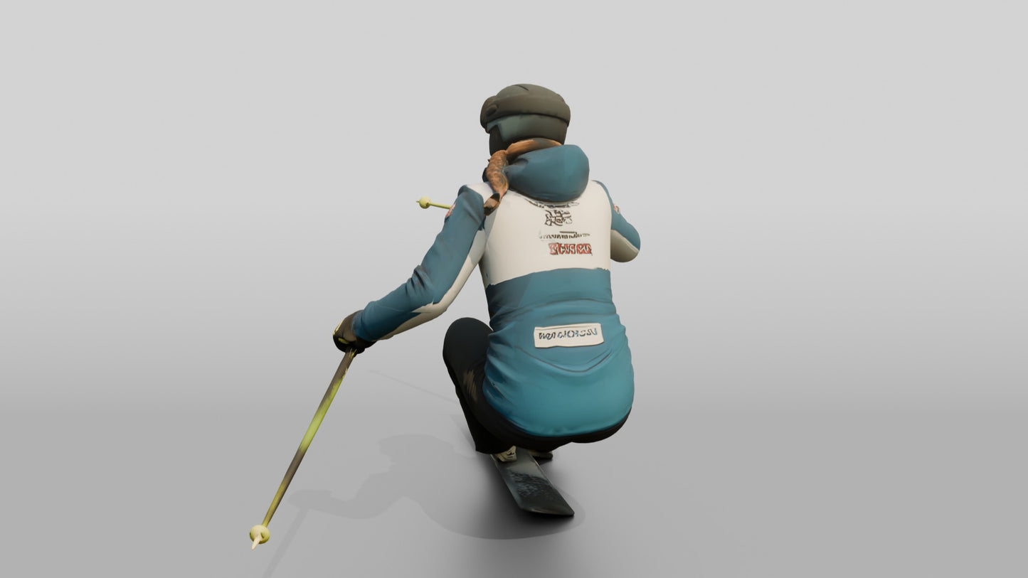 Norwegian Woman Carving a Turn on the Ski Slope