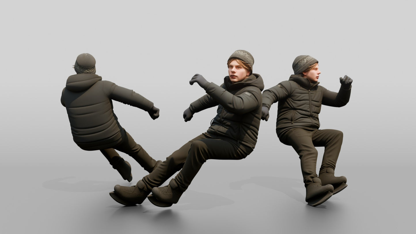 Norwegian Teen Boy Ice Skating