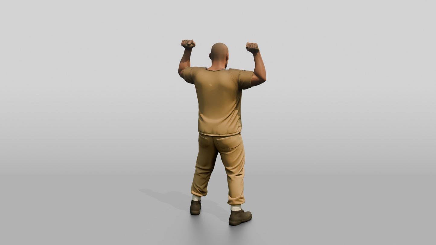 White Male Prisoner in a Khaki Uniform