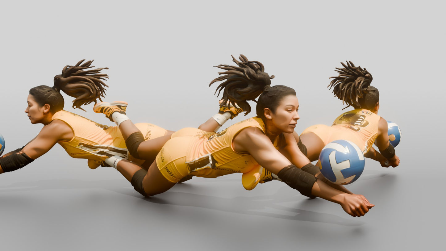 Hispanic Female Volleyball Player in Bright Yellow Jersey