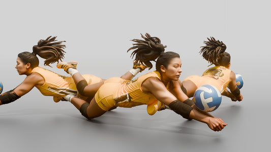 Hispanic Female Volleyball Player in Bright Yellow Jersey