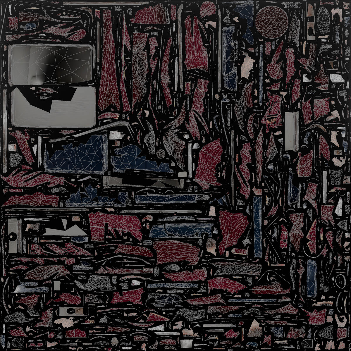 Bellhop Man Carrying Two Suitcases, One In Each Hand - UV layout, base color map