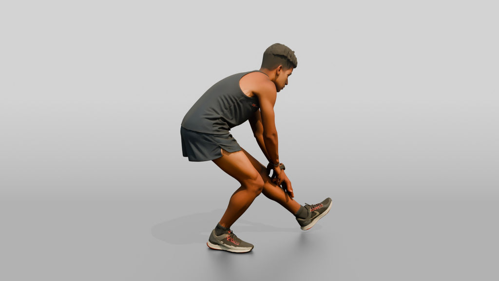 Athletic Young Moroccan Man Stretching Before a Run