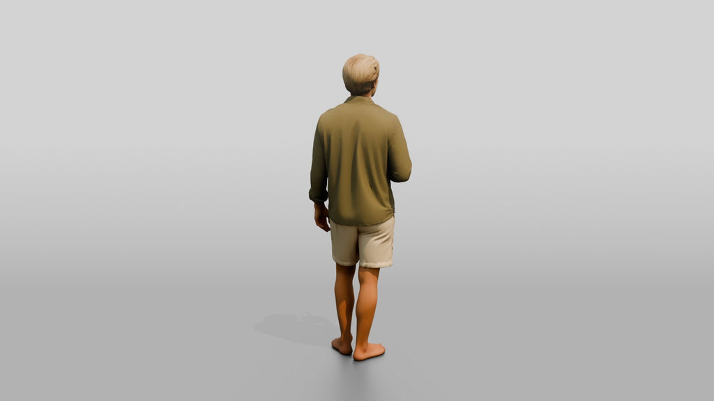 Man with a Drink in Beach Linen