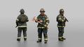 Firefighter Man Gripping a Pick-head Axe with Two Hands