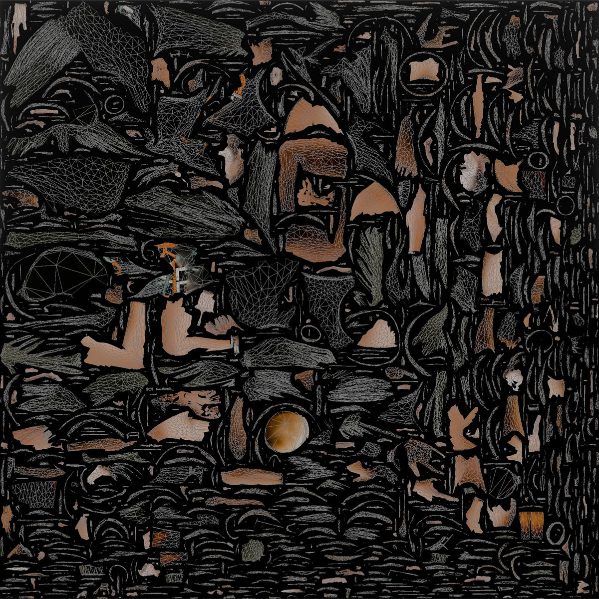 Hippie Man Playing a Djembe Drum - UV layout, base color map