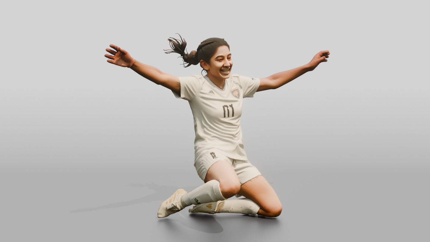 Soccer Player Knee-Slide Goal Celebration