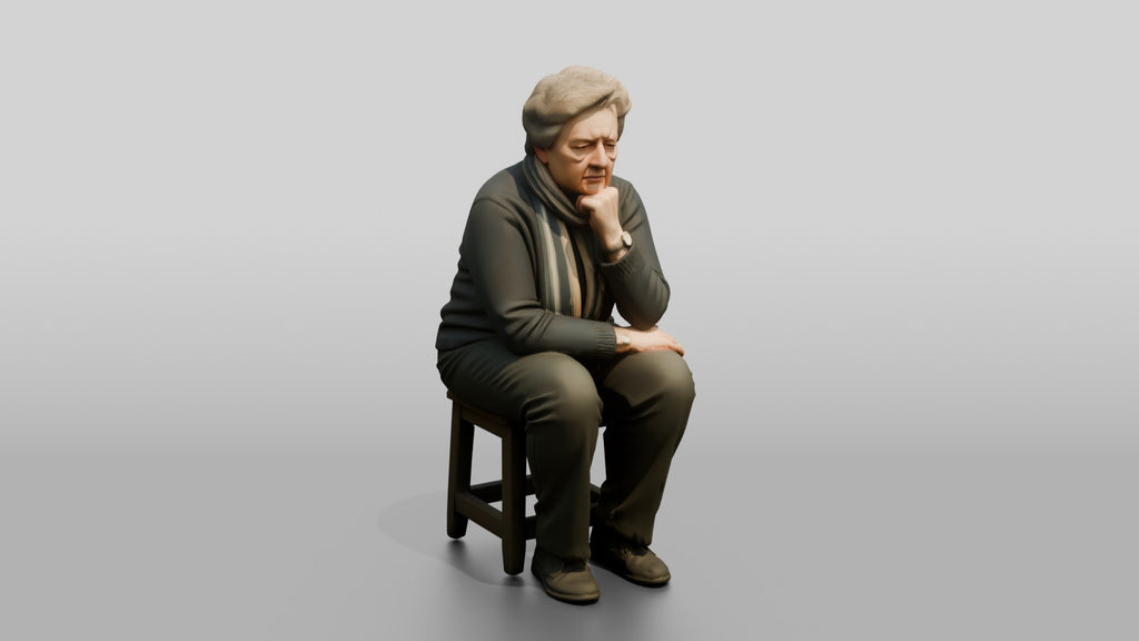 Homeless Woman Looking Pensive While Resting Her Chin on Her Fist