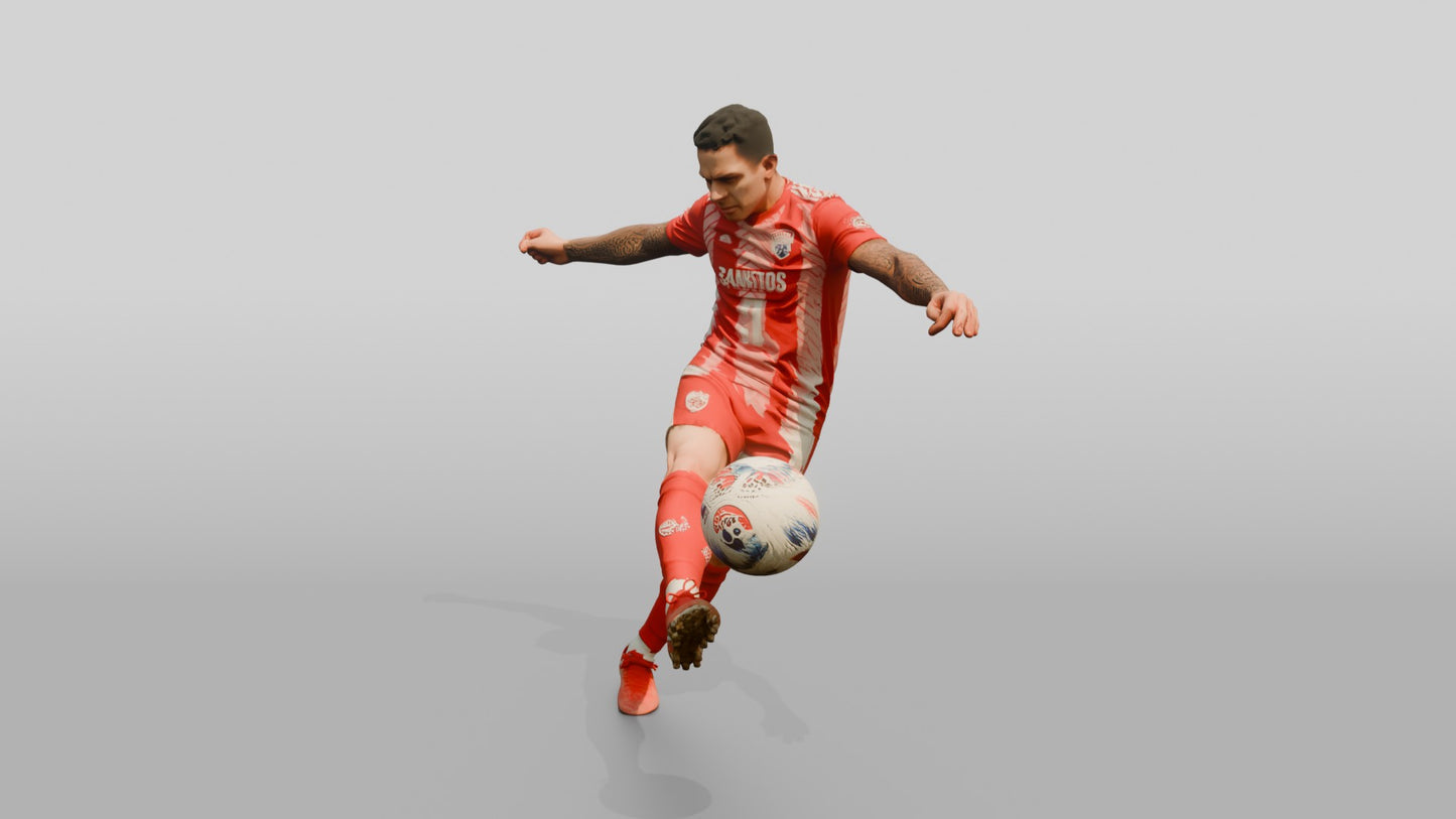 Soccer Player Bending a Free Kick