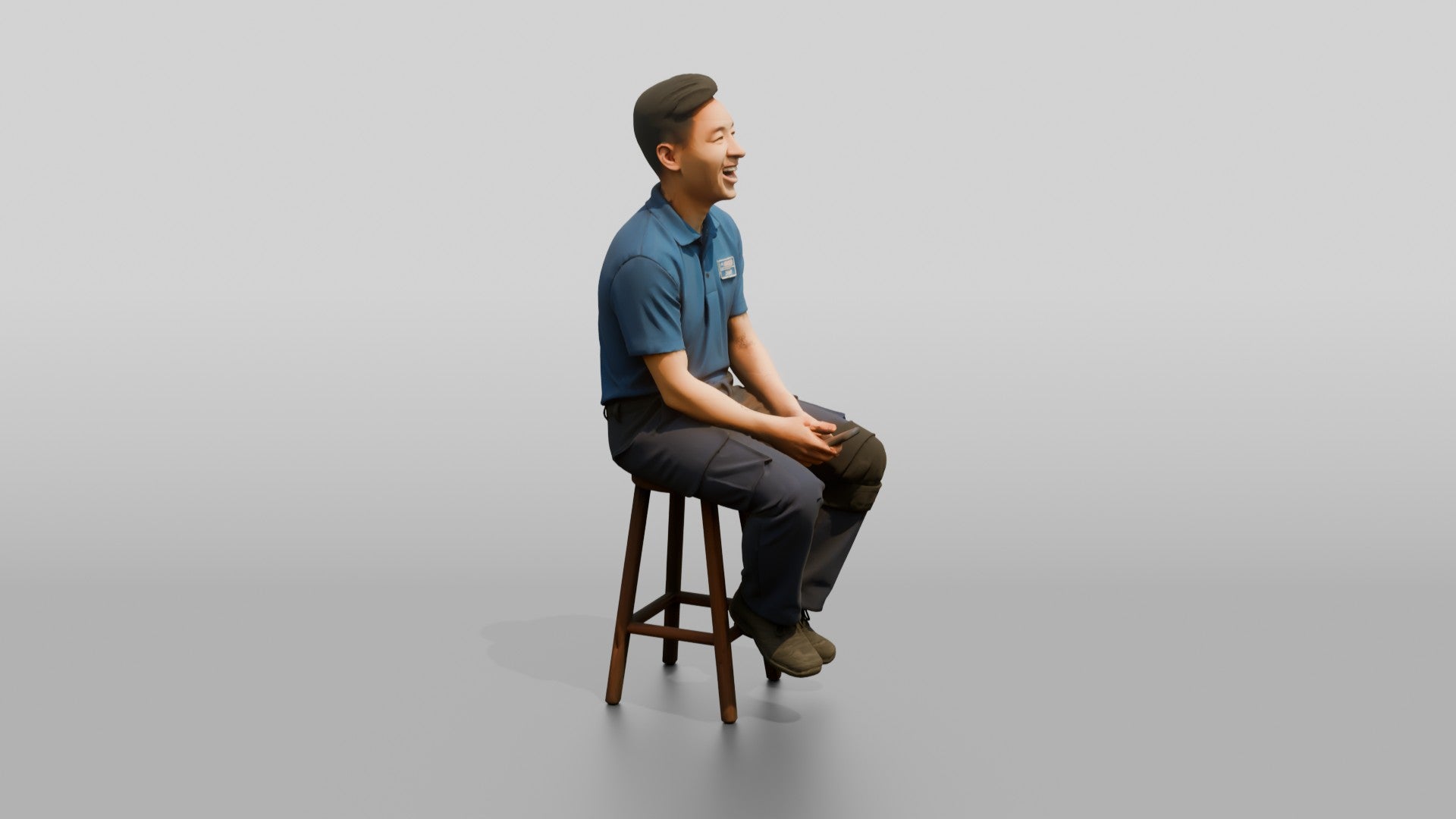 Seated Delivery Worker