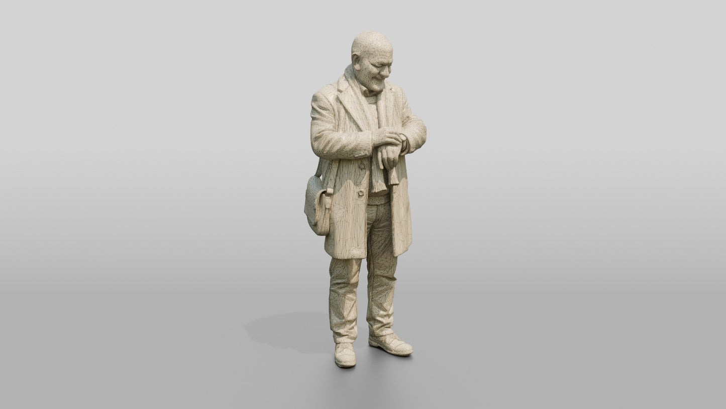Elderly Norwegian Man Waiting for a Friend