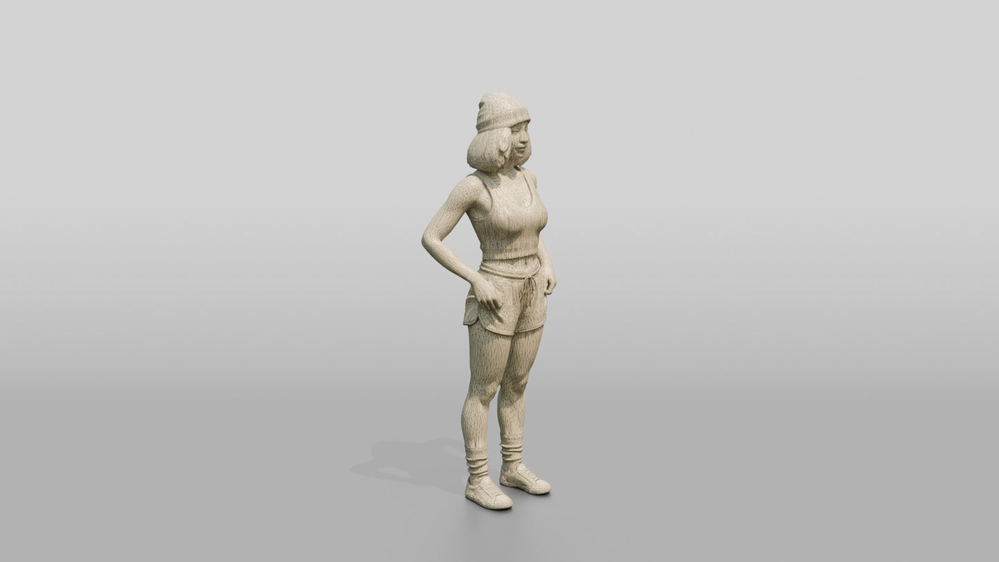 Woman in Beanie Standing with Hands on Hips