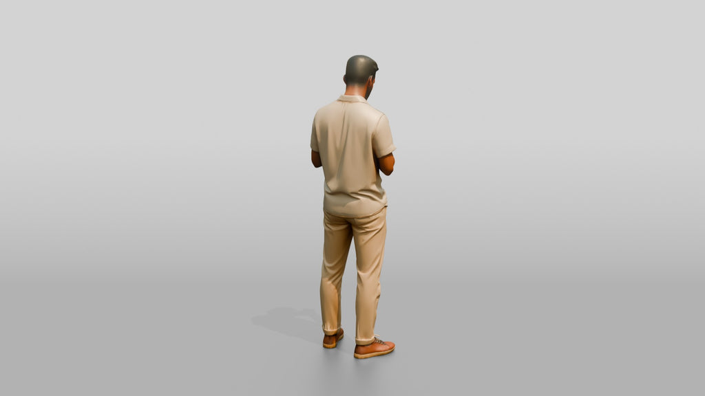 Slender Young Moroccan Man on a Shopping Street