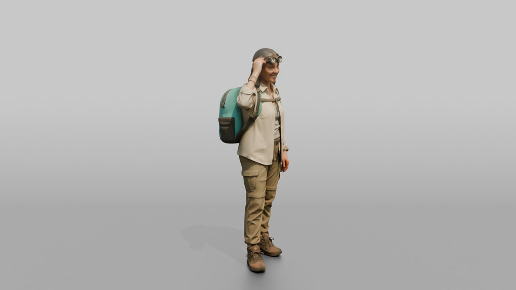 Hiker Adjusting Her Sunglasses