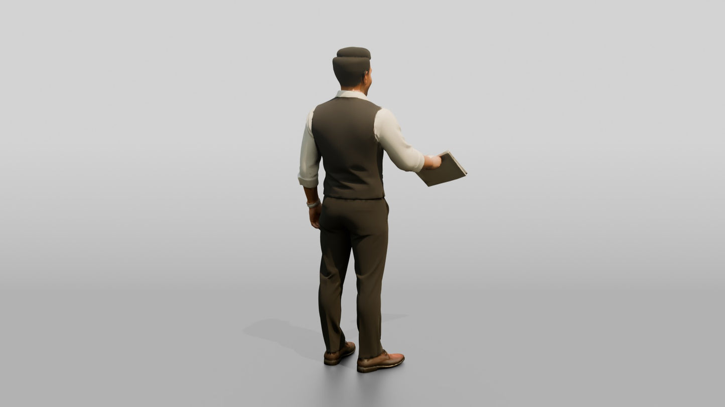 Man Reviewing a Document in a Vest