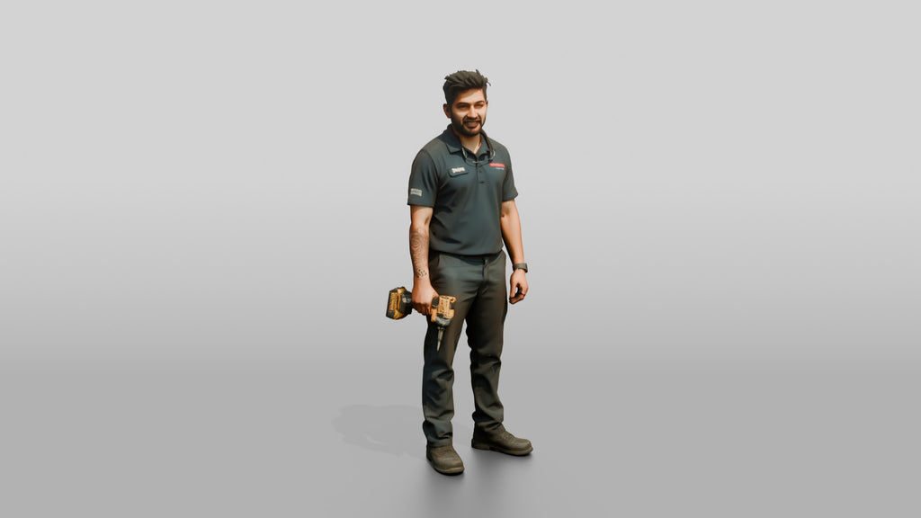 Mechanic Holding an Impact Driver