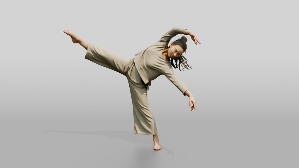 Chinese Woman Dancer in Dynamic Pose