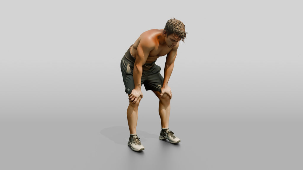 Man Catching Breath After Workout