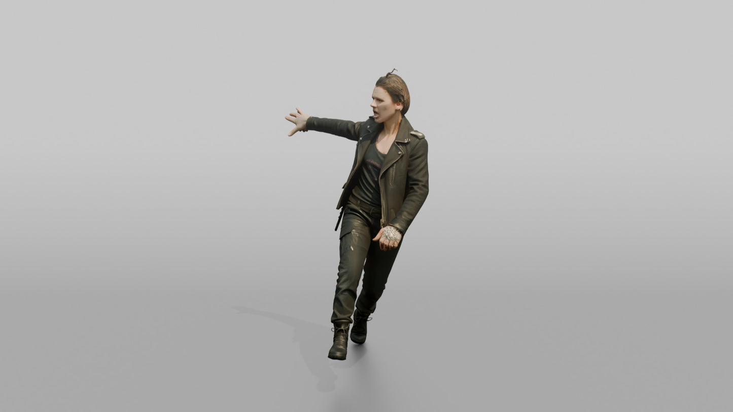 Protester Woman Pointing and Shouting