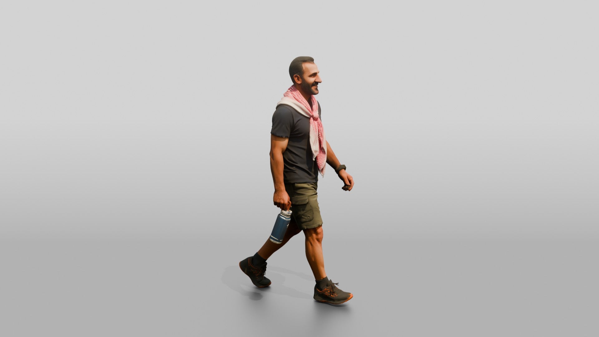 Athletic Middle-Aged Jordanian Man in Keffiyeh